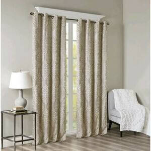 Sunsmart Azalea Knit Jaquard Total Blackout ONE Window Panel 50"x108" metallic
